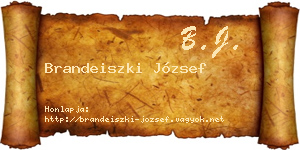 Brandeiszki József névjegykártya